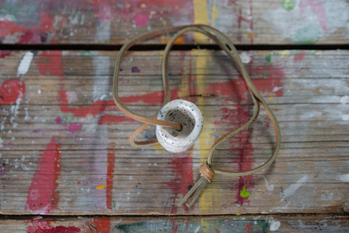 White Ceramic Bead Necklace